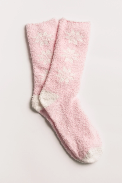 PJ Salvage Fun Socks - Pink Snowflake