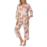 BedHead 3/4 Slv Woven Cotton Cropped PJ Set Chalet Floral