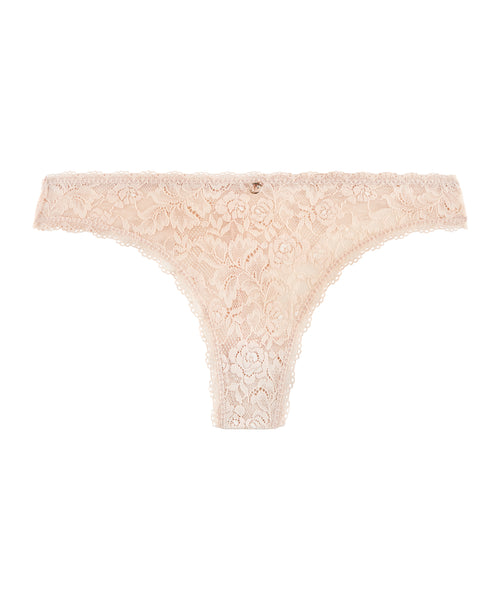 Aubade Rosessence Tanga in Nude & Black