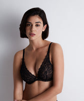 Aubade Rosessence Plunging Triangle Bra in Black