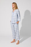 BedHead L/Slv Classic Flannel PJ Set - Mountain Plaid Blue