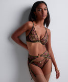 Aubade Sound of Heart Garter Belt in Dark Garden