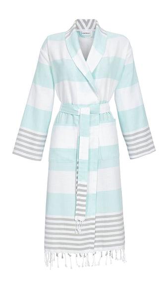Ringella Hammam Striped Bathrobe with Fringes