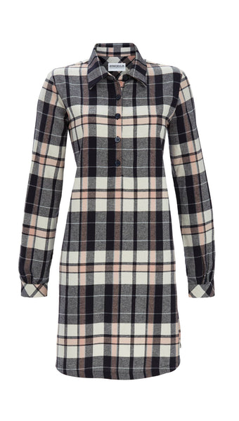 Ringella Plaid Nightshirt in Black/Pink
