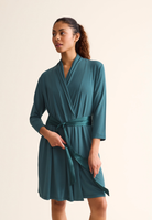 Fleur't Iconic Short Robe in Evergreen
