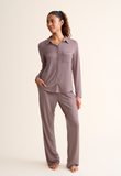 Fleur’t Button Down PJ Set in Cappuccino