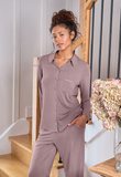 Fleur’t Button Down PJ Set in Cappuccino