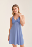 Fleur't Bell Epoque Chemise in Denim - Lily Pad Lingerie