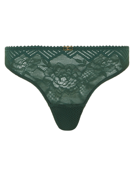 Chantelle Origins Lace Thong in Empire Green