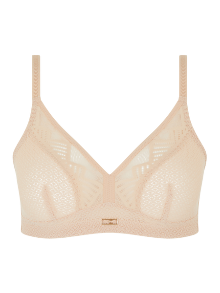 Chantelle Origins Wirefree Bra in Golden Beige & Black