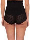 Chantelle Lace Shapewear High Waist Brief w/ Legs - Nude Blush & Black