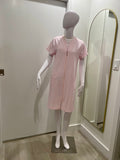 Diamond Tea Bubble Knit Short Zip in Petal Pink