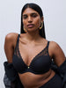 Chantelle Chic Plunge T-Shirt Bra in Rose & Black - Lily Pad Lingerie