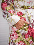 April Cornell Cottage Rose Dressing Gown in Ivory