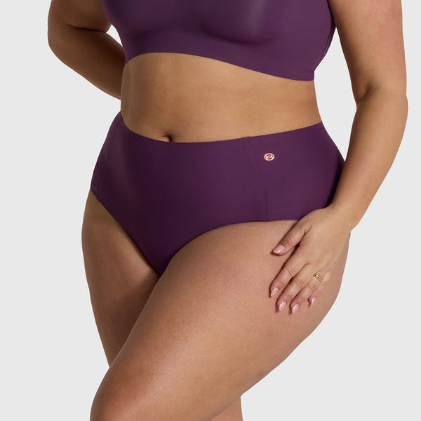 Evelyn & Bobbie High-Waisted Brief in Plum