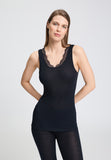 Hanro Woolen Lace Tank Top in Black