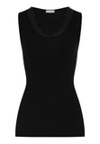 Hanro Woolen Lace Tank Top in Black