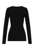 Hanro Woolen Lace L/Slv Top in Black