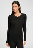 Hanro Woolen Lace L/Slv Top in Black