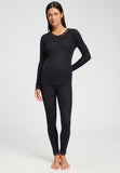 Hanro Woolen Lace L/Slv Top in Black