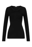 Hanro Woolen Lace L/Slv Top in Black