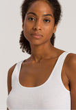 Hanro Cotton Seamless Round Neck Cotton Tank Top - Black, Nude, White