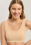 Hanro Touch Feeling Padded Crop Top in Blk & Beige
