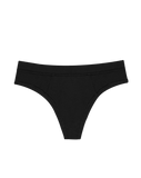Huha Mineral Undies - Mid-Rise Thong (Black & Beige) - Lily Pad Lingerie