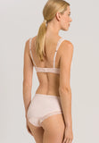 Hanro Cotton Lace Trim Soft Cup Bra in Black & Powder
