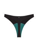Huha Mineral Undies - High-Rise Thong in Black & Beige - Lily Pad Lingerie