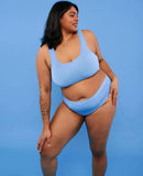 Huha Mineral Undies - Mid-Rise Thong in Sky Blue - Lily Pad Lingerie