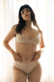 Huha Triangle Bra in Blk & Beige - Lily Pad Lingerie