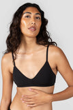 Huha Triangle Bra in Blk & Beige - Lily Pad Lingerie