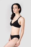 Huha Triangle Bra in Blk & Beige - Lily Pad Lingerie