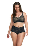 Susa Sevilla Wirefree Bra in Blk & Ivory - Lily Pad Lingerie