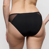 Mario Jo Louie Rio Briefs - Black, Satin Taupe & Powder Rose - Lily Pad Lingerie