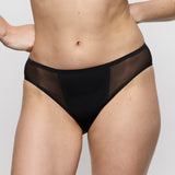 Mario Jo Louie Rio Briefs - Black, Satin Taupe & Powder Rose - Lily Pad Lingerie