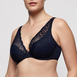 PrimaDonna Salerno Half Padded Plunge Bra in Midnight - Lily Pad Lingerie
