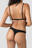 Huha Mineral Undies - Low Profile Thong in Blk & Grey - Lily Pad Lingerie