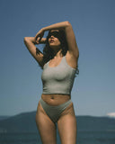 Huha Mineral Undies - Low Profile Thong in Blk & Grey - Lily Pad Lingerie