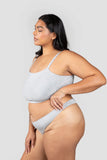 Huha Mineral Undies - Low Profile Thong in Blk & Grey - Lily Pad Lingerie