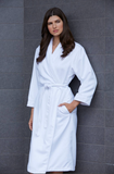 Mansfield Microfiber Shimmer Lined Robe in White & Periwinkle