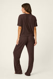 PJ Salvage Textured Essentials PJ Set in Chocolate