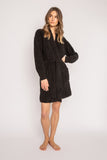 PJ Salvage Cable Knit Robe in Black