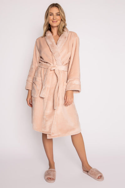 PJ Salvage Luxe Plush Robe in Blush
