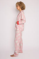 PJ Salvage Flannel Pink Bear PJ Set