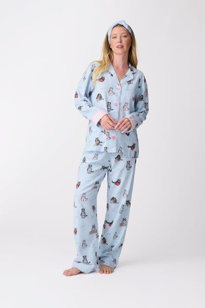 PJ Salvage Flannel Coffee & Cat Naps PJ Set