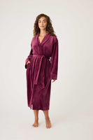 PJ Salvage Velvety Velour Robes in Navy and Bordeax