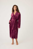 PJ Salvage Velvety Velour Robes in Navy and Bordeax