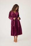 PJ Salvage Velvety Velour Robes in Navy and Bordeax